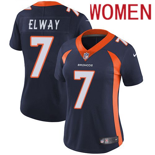 Women Denver Broncos #7 John Elway Navy Blue Nike Vapor Limited NFL Jersey->women nfl jersey->Women Jersey